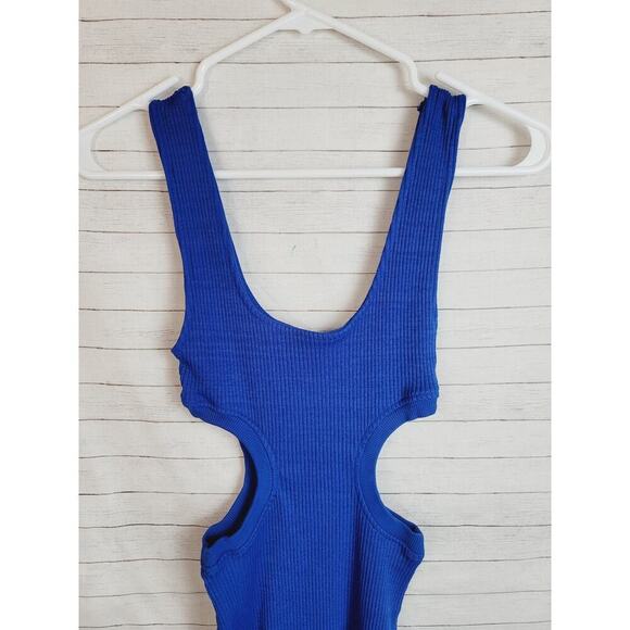ZARA RIBBED CUT OUT MINI DRESS IN ROYAL BLUE, SZ SMALL - Picture 4 of 15